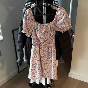 Iris Floral Puff Sleeve Dress - Multicolor